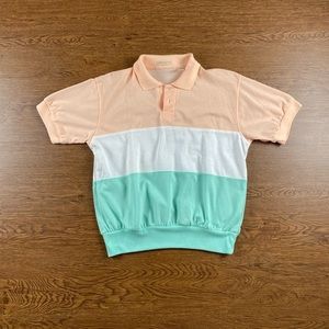 90s pastel Baggy Polo shirt